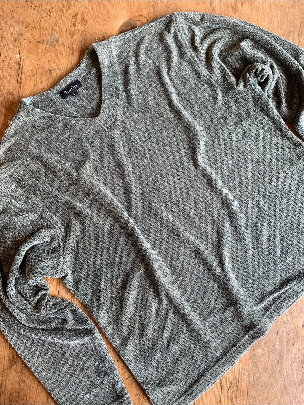 True Grit Men’s Velour V-Neck Sweater in Olive